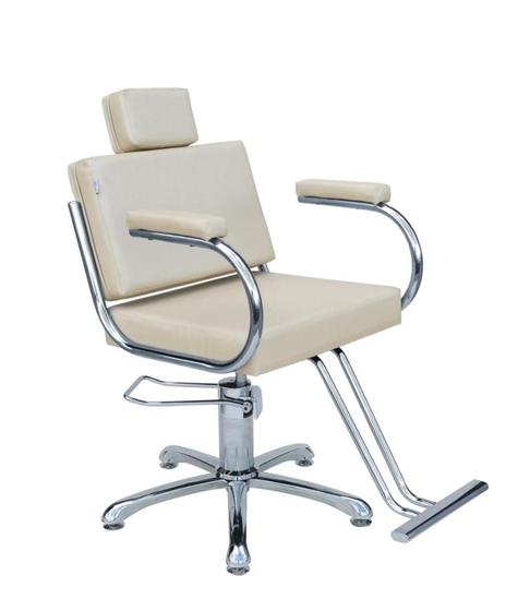 Imagem de Cadeira Poltrona Hidráulica Lotus Fixa e para pé luxo - Bege acetinado