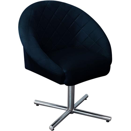 Imagem de Cadeira Poltrona Ibiza Giratória Base de Metal para Recepção Sala de Espera Decorativa Resistente