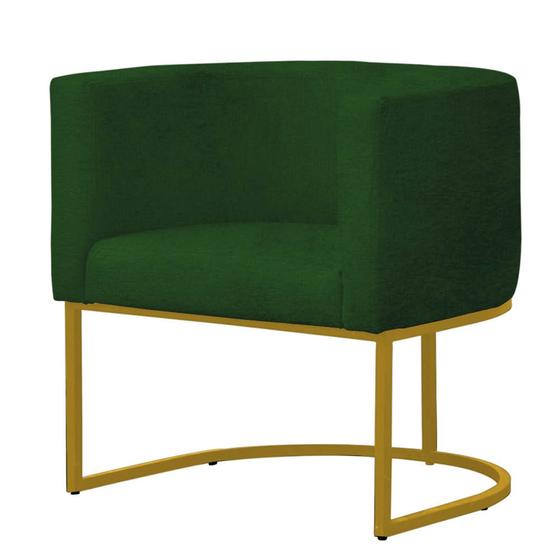 Cadeira Poltrona Luana Base Metal Dourado Assento Veludo Verde Menor preço em Cadeira Poltrona Luana Base Metal Dourado Assento Veludo Verde