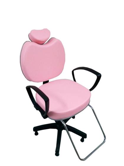 Imagem de Cadeira Poltrona Para Salão Cabeleireiro Maquiagem Rosa Bebê