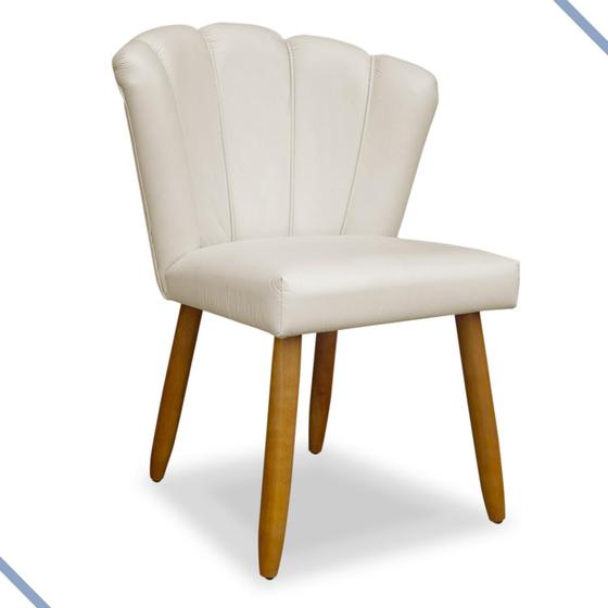 Imagem de Cadeira Poltrona Pétala Em material sintético Para Sala De Jantar Escritório Quarto Sala de Estar Clínica Estética 