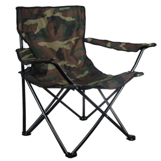 Imagem de Cadeira Praia Camping Pesca Dobrável Camuflado Bolsa Transp