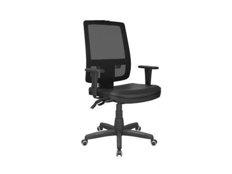 Cadeira Presidente Brizza Tela Back System Com Assento Crepe Plaxmetal Preta Menor preço em Cadeira Presidente Brizza Tela Back System Com Assento Crepe Plaxmetal Preta