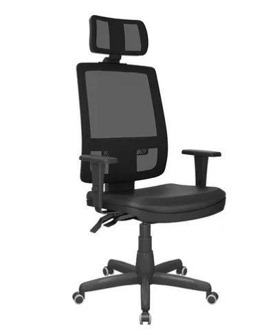 Cadeira presidente brizza tela back system com encosto de cabeça preta Menor preço em Cadeira presidente brizza tela back system com encosto de cabeça preta