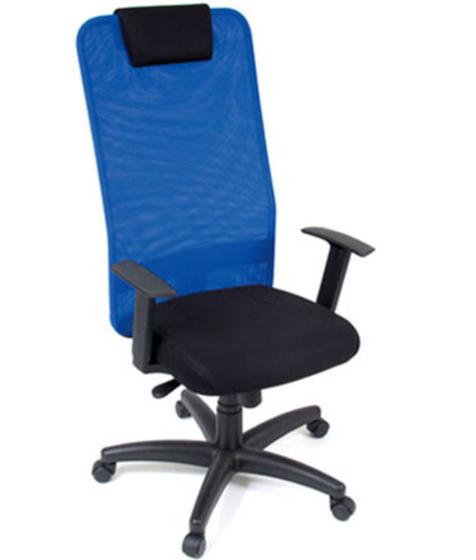 Imagem de Cadeira Presidente com apoio de cabeça Linha Tela Mesh Azul