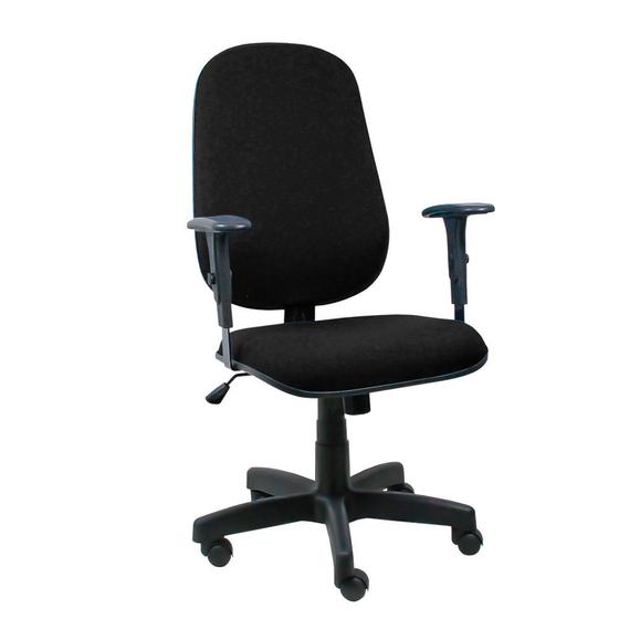 Imagem de Cadeira Presidente Operativa Com Braço Regulável Tecido Preto - ULTRA Móveis