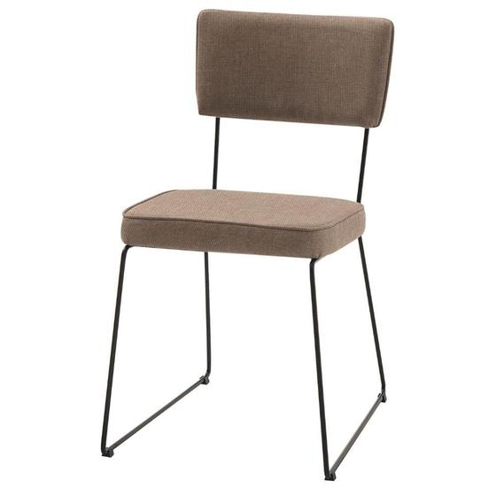 Imagem de Cadeira Roma Daf Móveis em Assento e Encosto em MDF com Espuma D28 Linho Bege Base Aço Preto