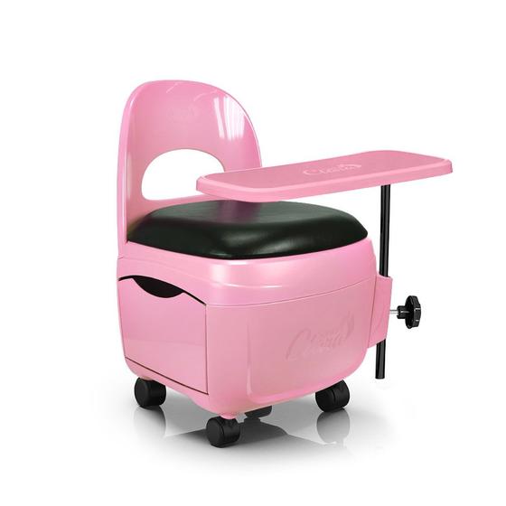 Imagem de Cadeira Rosa Cirandinha Manicure Pedicure Gaveta suporte pés