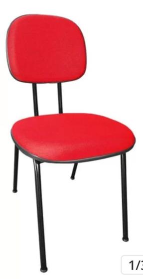 Imagem de Cadeira secretária palito desmontável fixa Vermelha