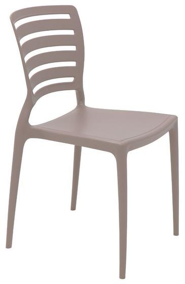 Imagem de Cadeira sofia camurca encosto vazado horizontal em polipropileno e fibra de vidro tramontina