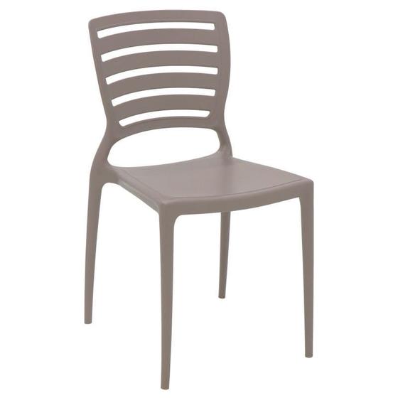 Imagem de Cadeira Sofia em Polipropileno e Fibra de Vidro Camurça com Encosto Horizontal Tramontina