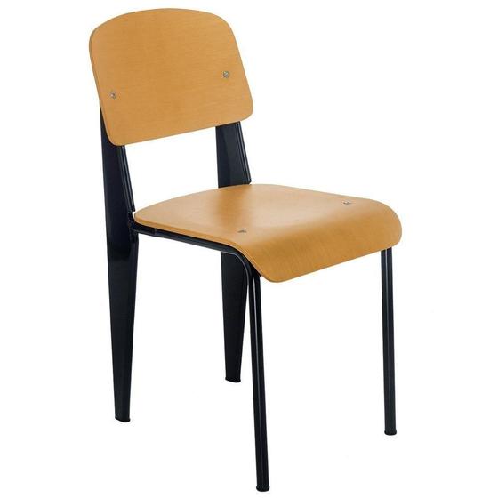 Imagem de Cadeira Standard Madeira Cozinha Jantar Nordico Escandinavo Jean Prouve Preto