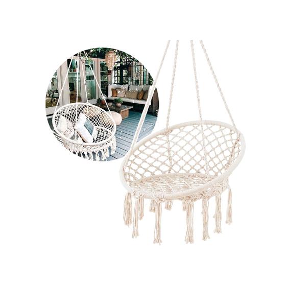 Imagem de Cadeira suspensa Terrace Swing Hammock Macrame Home Garden