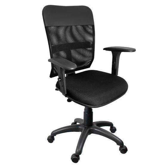Imagem de Cadeira Tela Executiva Ergonômica NR17 Com Braço Regulável Preta - ULTRA Móveis