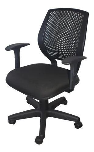 Imagem de Cadeira Tela Executiva London Com Braços Reguláveis Black