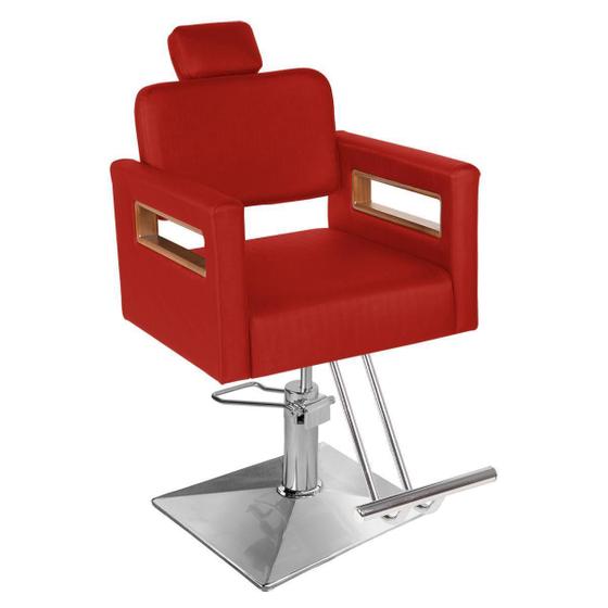 Imagem de Cadeira Toscana Prime Fixa - Pé Quadrado Cromado - Vermelho