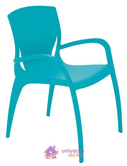 Imagem de Cadeira Tramontina Clarice Azul com Braços em Polipropileno e Fibra de Vidro