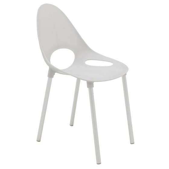 Imagem de Cadeira Tramontina Elisa Summa em Polipropileno Branco com Pernas de Alumínio Anodizado