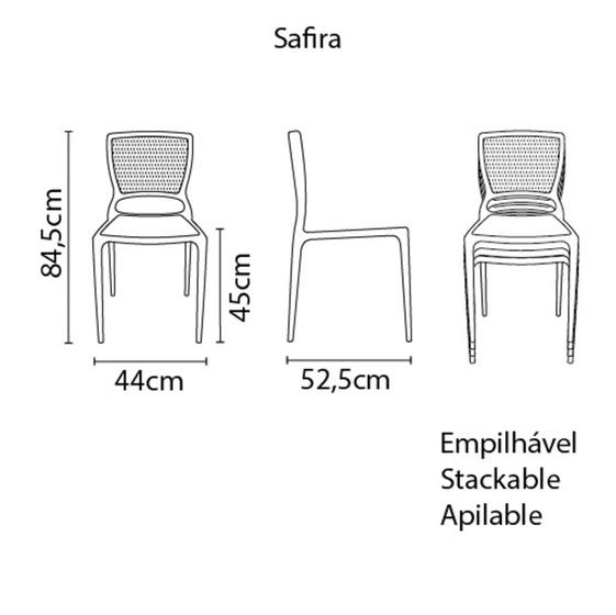 Imagem de Cadeira Tramontina Safira em Polipropileno e Fibra de Vidro Camurça