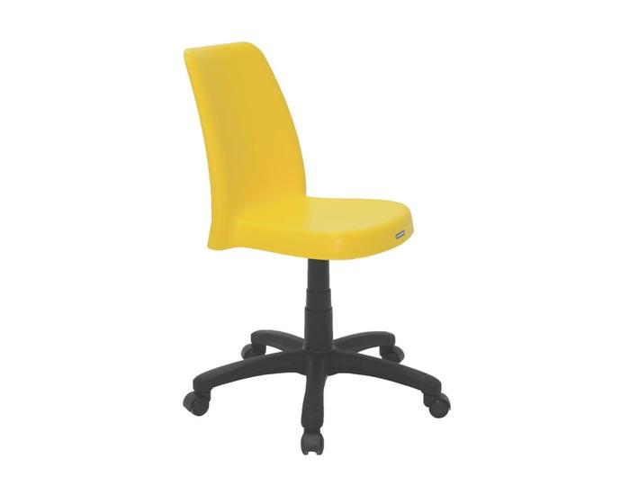 Imagem de Cadeira Tramontina Vanda em Polipropileno com Base Rodízio Amarelo
