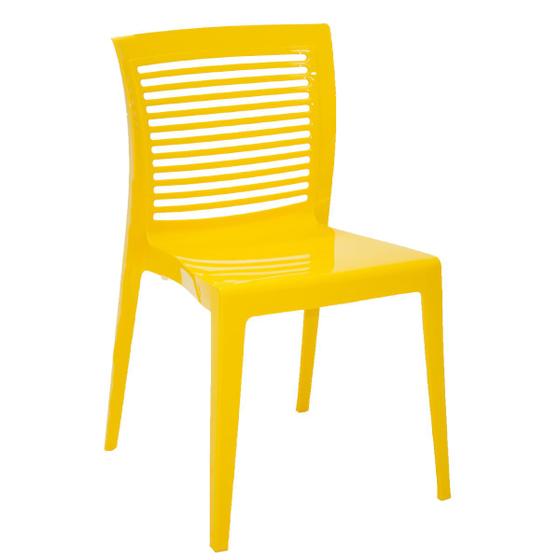 Imagem de Cadeira Tramontina Victória em Polipropileno Amarelo com Encosto Horizontal