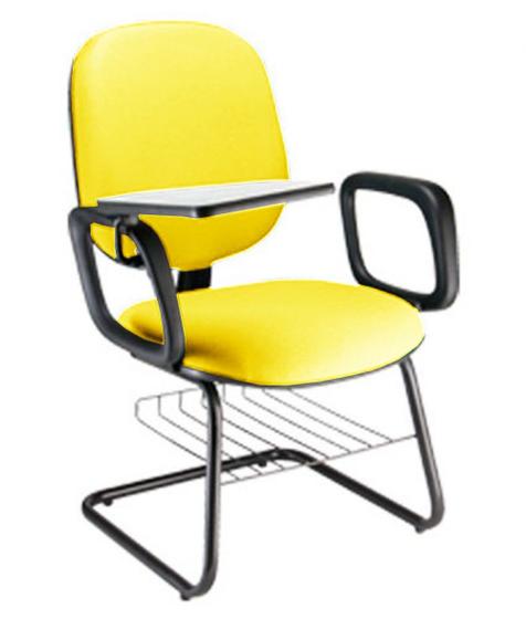 Imagem de Cadeira Universitária com prancheta para Escolas Linha Uno Amarelo