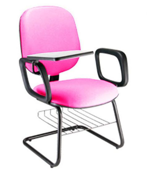 Imagem de Cadeira Universitária com prancheta para Escolas Linha Uno Rosa