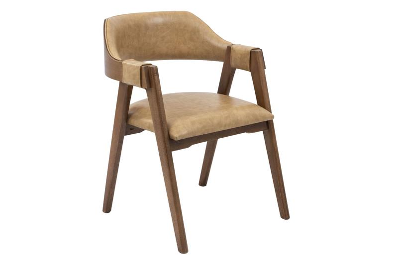 Imagem de Cadeira Versalhes Madeira Cor Pinhão Estofada Moderna