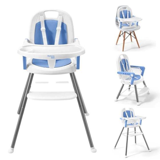 Imagem de Cadeirão Cadeira Cadeirinha Alimentação Papinha Bebê Alta Mesa Refeição Menino Azul