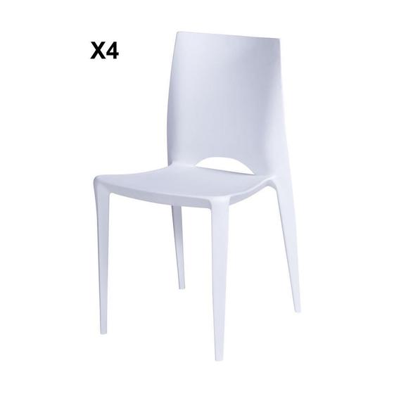 Imagem de Cadeiras De Jantar Polipropileno 44,5X42X84Cm Branco 4 Peças