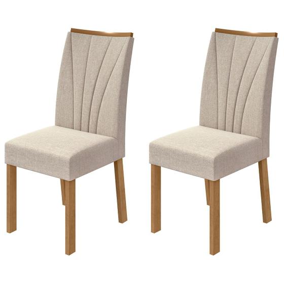 Imagem de Cadeiras Kit 2 Cadeiras Apogeu Amêndoa Clean/Linho - Móveis Lopas