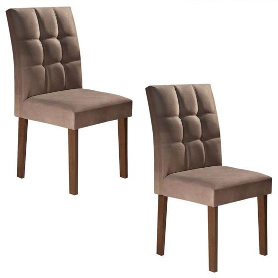 Imagem de Cadeiras Kit 2 Cadeiras Hobby Chocolate/Suede Animale Marrom - Cel Móveis
