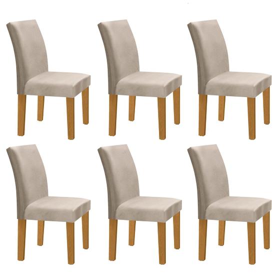 Imagem de Cadeiras Kit 6 Cadeiras Espanha Cinamomo/Off White/Bege - Cel Móveis