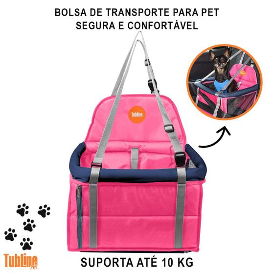 Imagem de Cadeirinha Assento Transporte Para Carro Pet Cachorro e Gato De Até 10kg Transpet Tubline