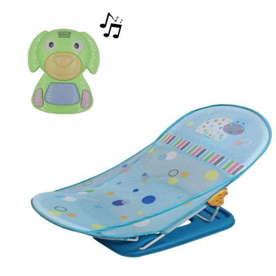 Imagem de Cadeirinha Banheira Azul Infantil 9KG Portátil + Dog Musical