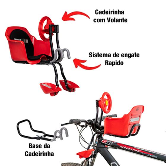 Imagem de Cadeirinha Bicicleta Aro 29 Dianteira Flexbike Volante 