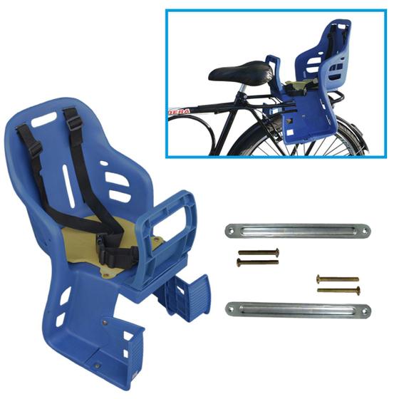 Imagem de Cadeirinha Criança Bicicleta Traseira Bagageiro JS-048 Azul