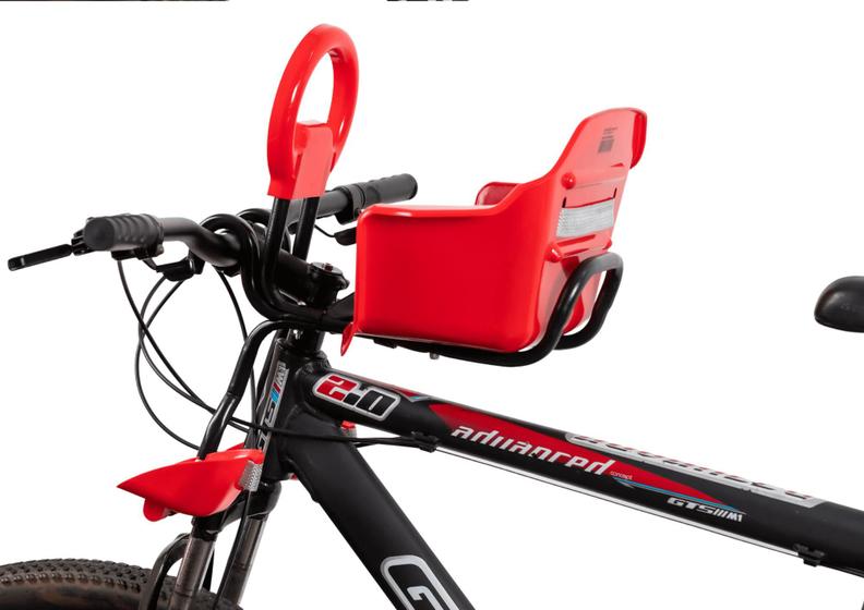 Imagem de Cadeirinha dianteira flexbike para bicicleta 29 para carregar crianca vermelha