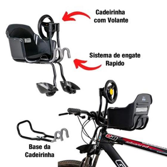 Cadeirinha para Bicicleta Aro 29 Flexbike Diant Volante - Pojda Imagem de Cadeirinha para Bicicleta Aro 29 Flexbike Diant Volante