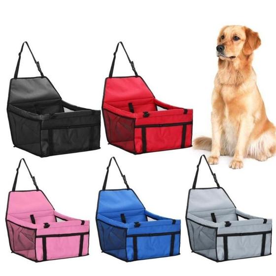 Imagem de Cadeirinha pet assento cadeira carro para cao gato cachorro passeio transporte com bolso dobravel