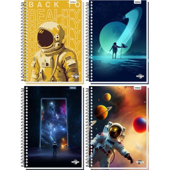 Imagem de Caderno 01X1 Capa Dura Space 80 Folhas - Pacote com 4 Unidades