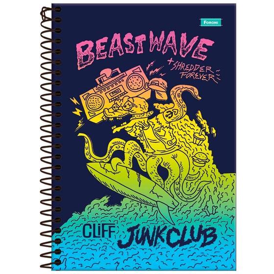 Imagem de Caderno 1/4 Esp 160Fls Cliff Masculino Best Wave Foroni
