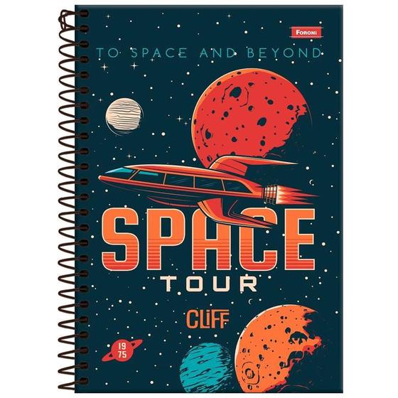 Imagem de Caderno 1/4 Esp 160Fls Cliff Masculino Space Tour Foroni