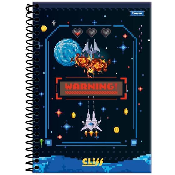 Imagem de Caderno 1/4 Esp 80Fls Cliff Masculino Warning Foroni