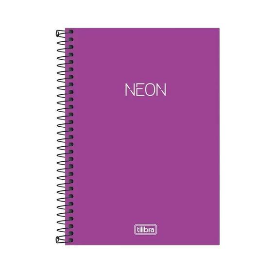 Imagem de Caderno 1/4 Tilibra Espiral Sem Pauta 80 Folhas Neon Roxo