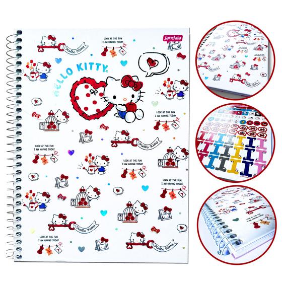 Imagem de Caderno 1 Matéria 80 fls Colegial Hello Kitty Capa Dura