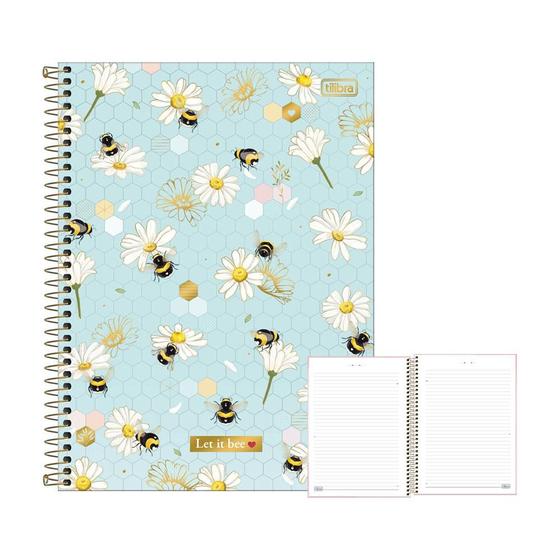 Imagem de Caderno 10 Matérias 160fls Honey Bee Azul Tilibra