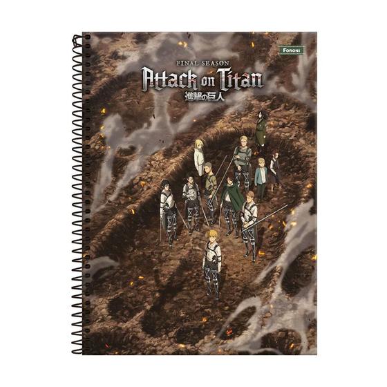 Imagem de Caderno 10Matérias Esp 160Fls Attack On Titans Scouts Foroni