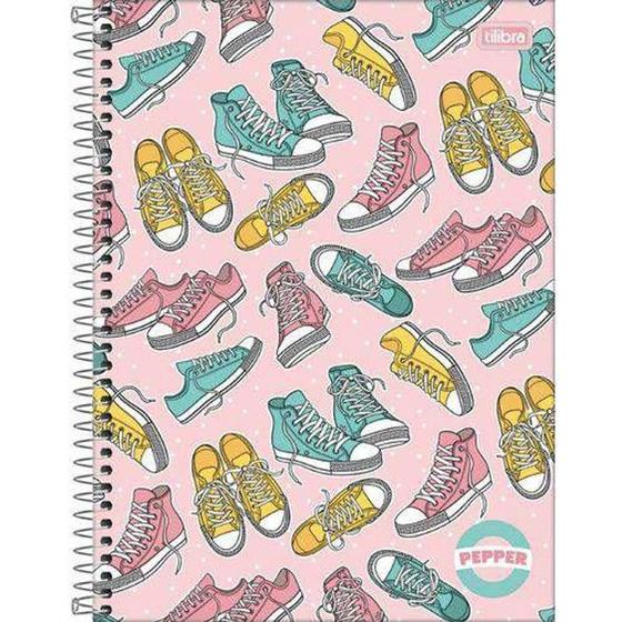 Imagem de Caderno 10x1 2020 Pepper Feminino Rosa Tenis CD Tilibra