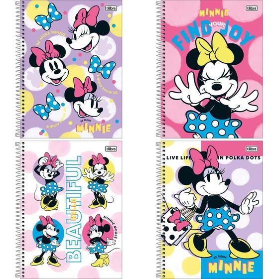 Imagem de Caderno 10X1 Capa Dura Minnie 160 Folhas FIT Pacote  com 04